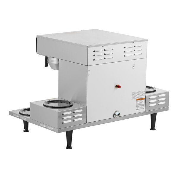 A white Bunn Axiom commercial coffee machine with 6 lower warmers.