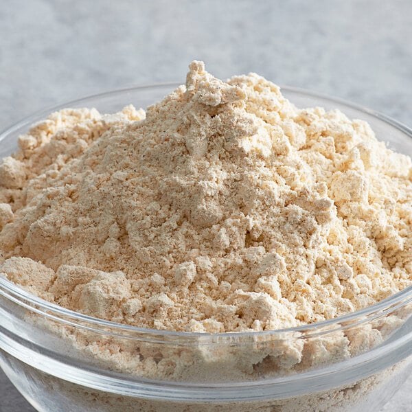 A bowl of white powdered food.