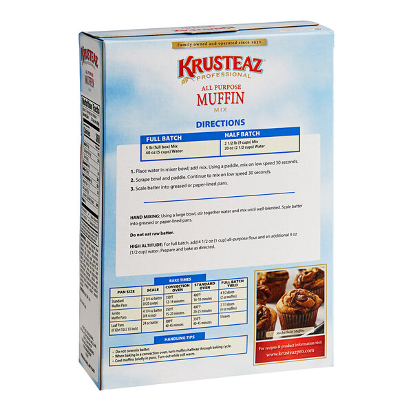 A box of Krusteaz Professional All-Purpose Muffin Mix with 6 smaller boxes inside.