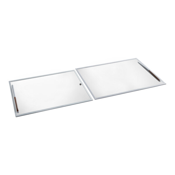 A set of two clear glass lids designed for Avantco ADC-12 and ADC-GEL-13 series units.