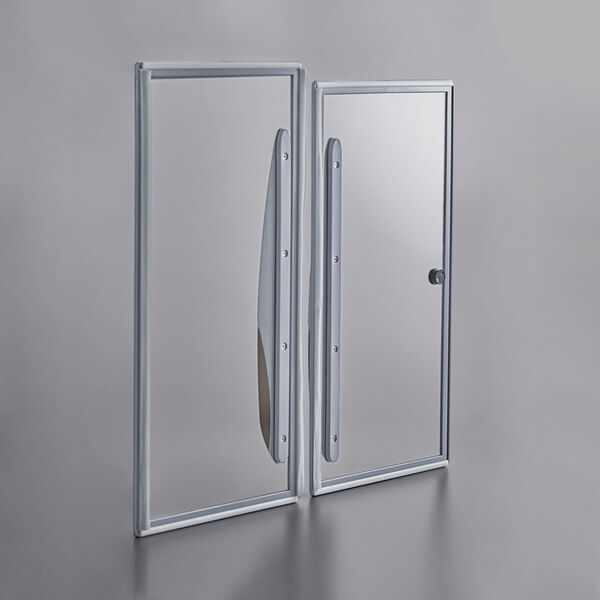 Two glass lids with metal frames for Avantco DFF6-HC freezers.