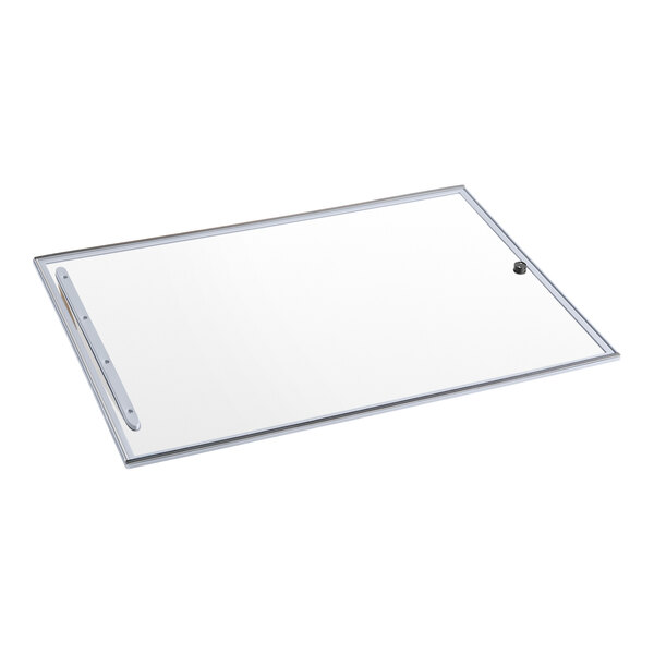 A rectangular sliding glass bottom lid with a metal frame designed for Avantco ADC-12 and ADC-GEL-13 Series units.
