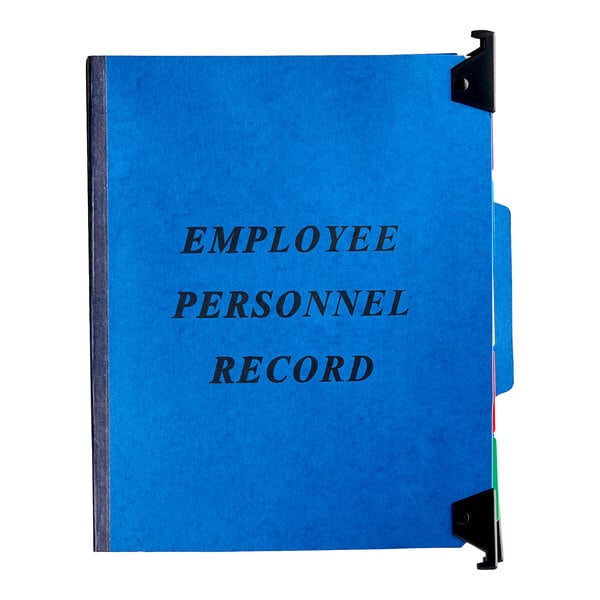 A blue Pendaflex hanging folder with black text that reads "Employee / Personnel"