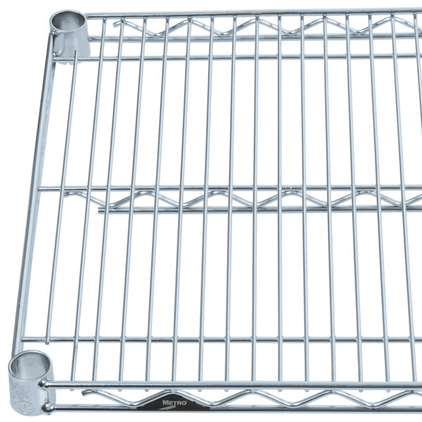A Metro Super Erecta Brite wire shelf with two shelves.