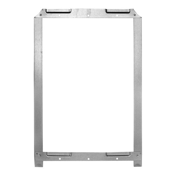 A close-up of a Bobrick stainless steel wall-mounted mirror frame.