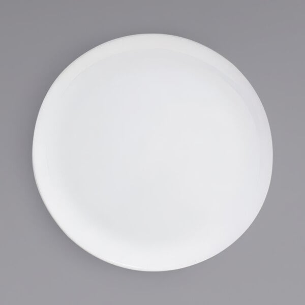 A white Front of the House Harmony porcelain platter with a circular rim.