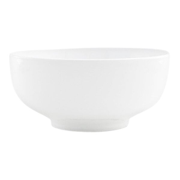 Front of the House Harmony 64 oz. Bright White Round Porcelain Bowl - 4/Case