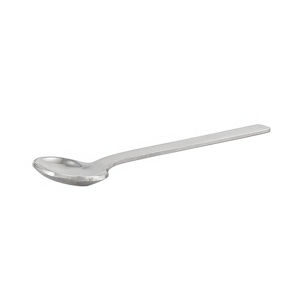 A Front of the House stainless steel demitasse spoon with a silver handle.