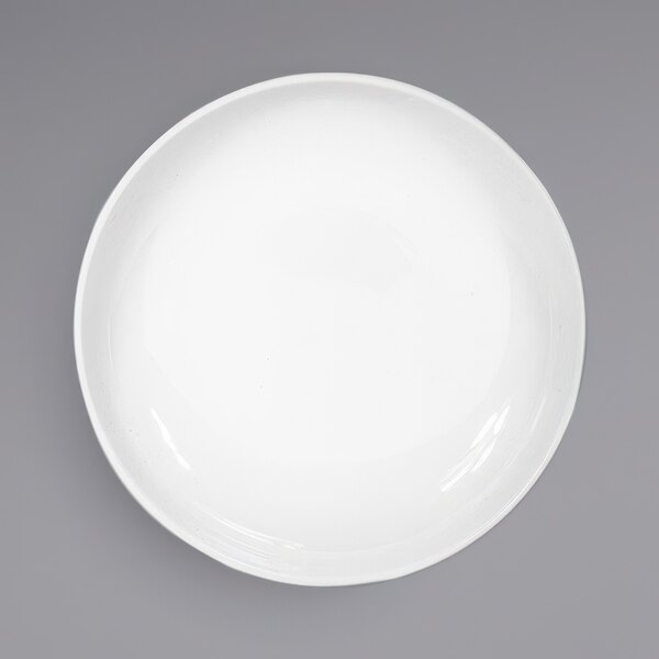 A close-up of a white Front of the House Harmony porcelain bowl.