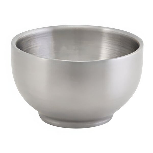 A silver bowl on a white background.