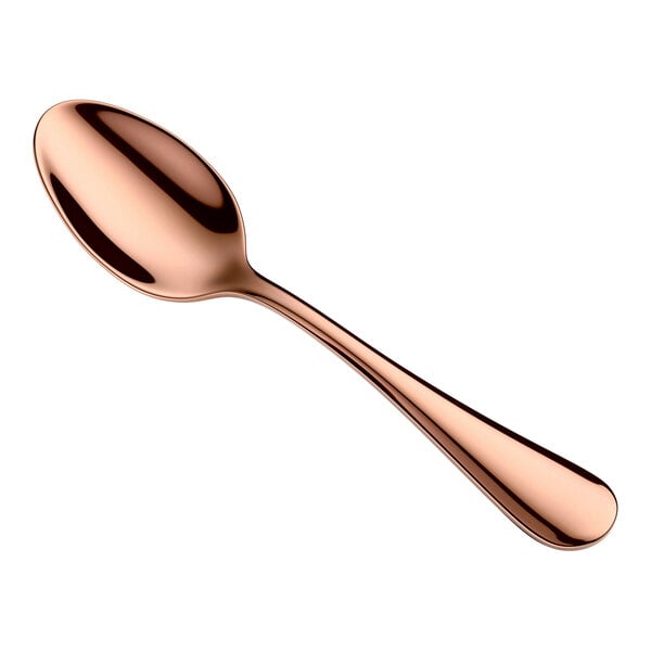 Acopa Vernon Rose Gold 4 1/2" 18/0 Stainless Steel Heavy Weight Demitasse Spoon - 12/Case