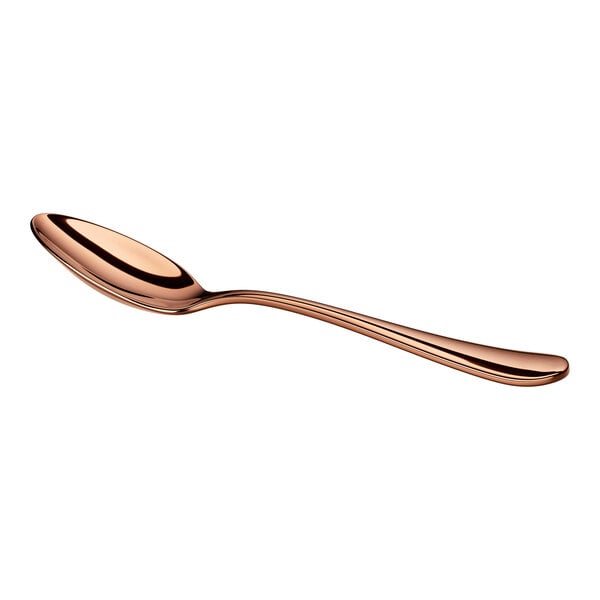 Acopa Vernon Rose Gold 4 1/2" 18/0 Stainless Steel Heavy Weight Demitasse Spoon - 12/Case
