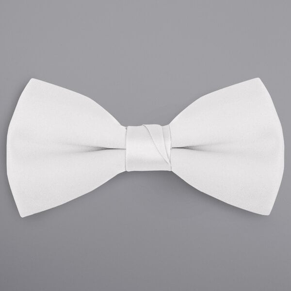 A white Henry Segal poly-satin bow tie.