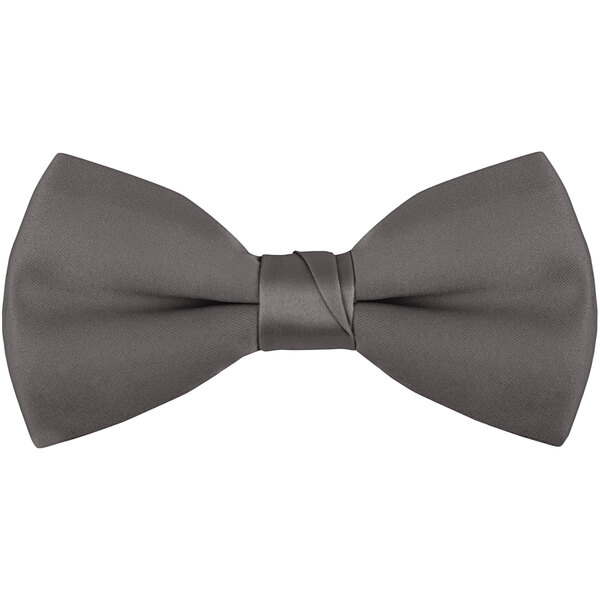 A dark gray Henry Segal clip-on bow tie.