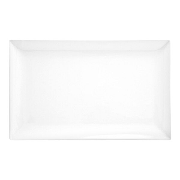 Front of the House Mod 16 1/4" x 10 1/4" Bright White Rectangular Porcelain Platter - 2/Case