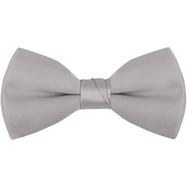 A light gray Henry Segal clip-on bow tie.