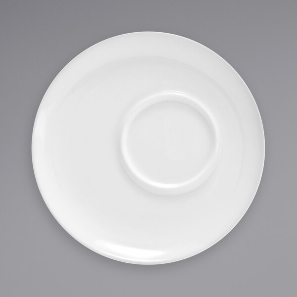 a white plate with a circular shape