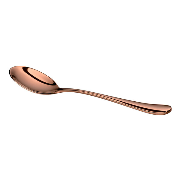 Acopa Vernon Rose Gold 6 1/16" 18/0 Stainless Steel Heavy Weight Bouillon Spoon - 12/Case