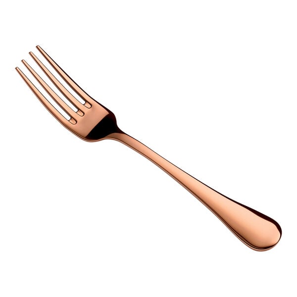 Acopa Vernon Rose Gold 6 3/4" 18/0 Stainless Steel Heavy Weight Salad / Dessert Fork - 12/Case