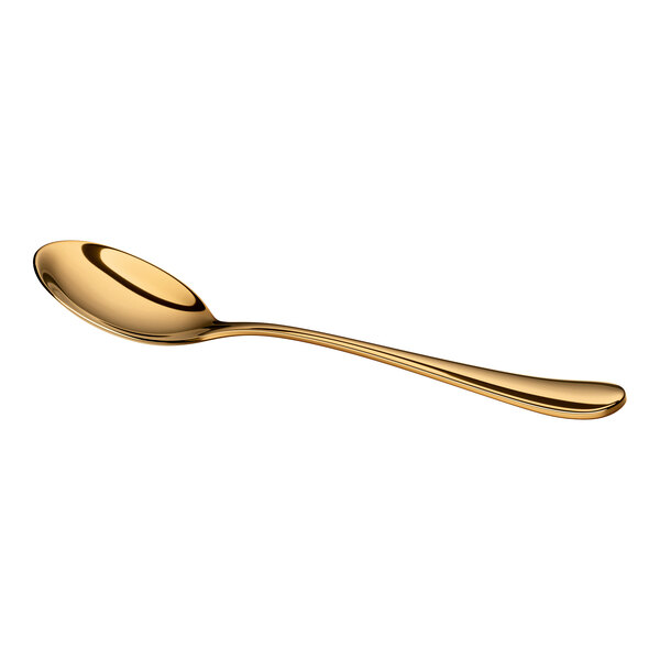 Acopa Vernon Gold 6 1/16" 18/0 Stainless Steel Heavy Weight Bouillon Spoon - 12/Case