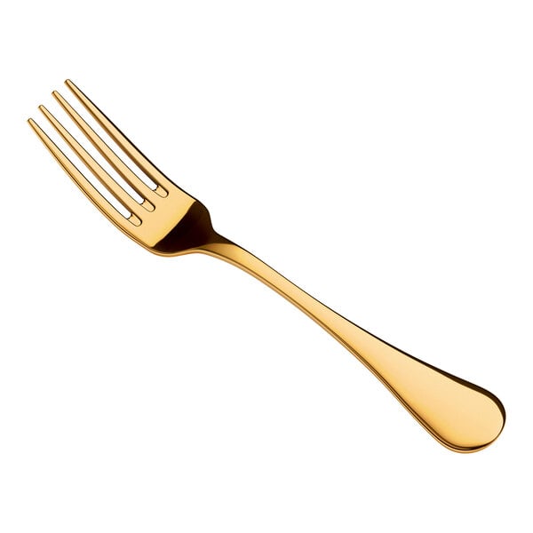 Acopa Vernon Gold 7 1/2" 18/0 Stainless Steel Heavy Weight Dinner Fork - 12/Case