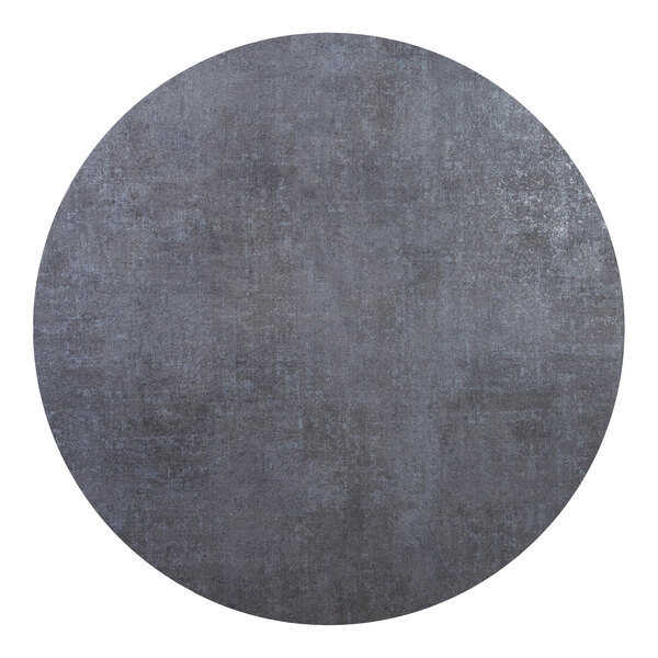 A BFM Seating Midtown round tabletop in frosted slate grey.