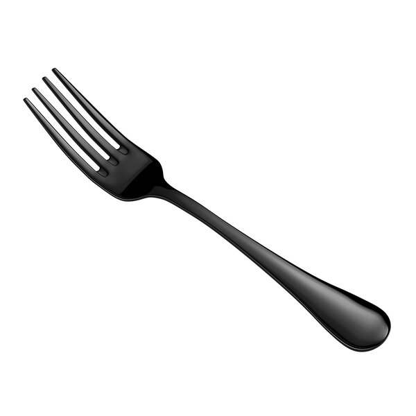Acopa Vernon Black 6 3/4" 18/0 Stainless Steel Heavy Weight Salad / Dessert Fork - 12/Case