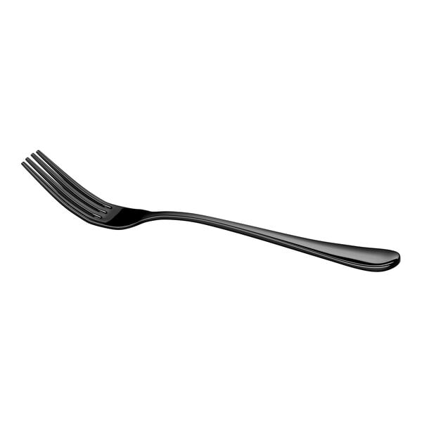 Acopa Vernon Black 6 3/4" 18/0 Stainless Steel Heavy Weight Salad / Dessert Fork - 12/Case