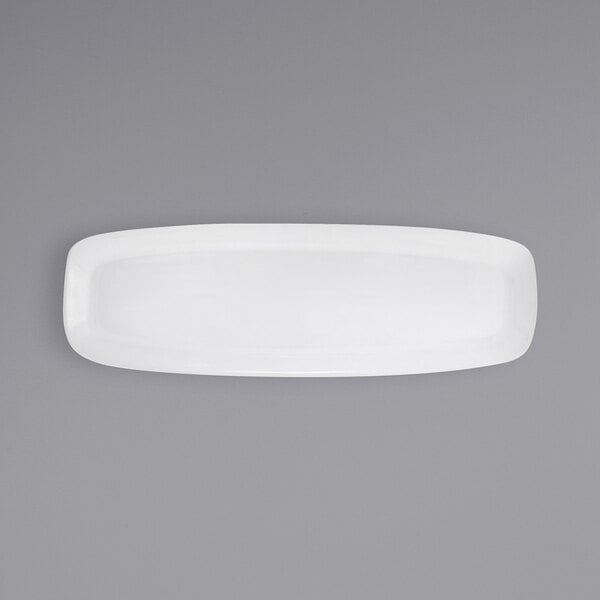 A white rectangular Front of the House porcelain platter.