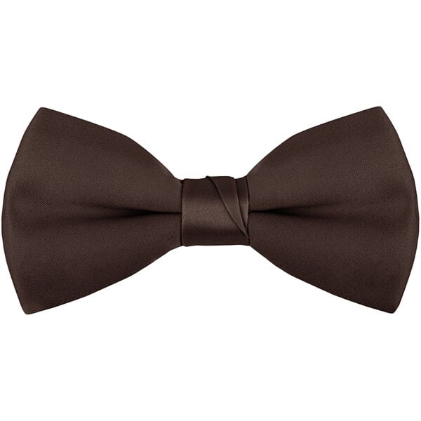 A brown Henry Segal clip-on bow tie.