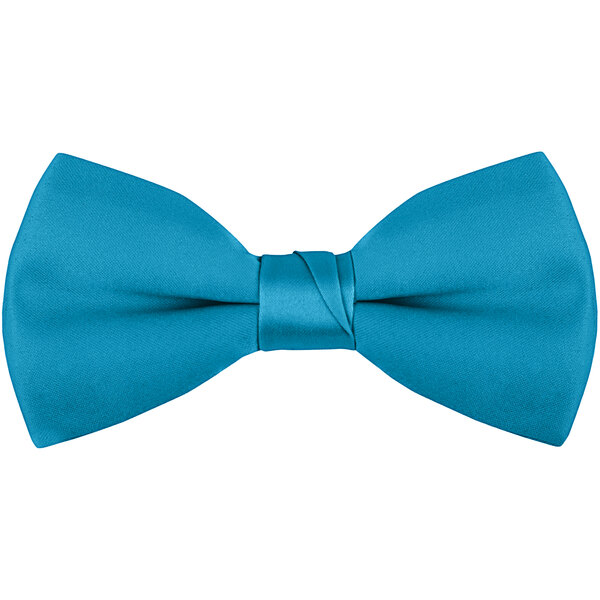 a close-up of a blue bow tie