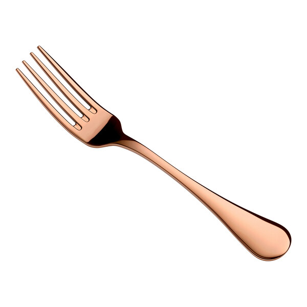 Acopa Vernon Rose Gold 7 1/2" 18/0 Stainless Steel Heavy Weight Dinner Fork - 12/Case