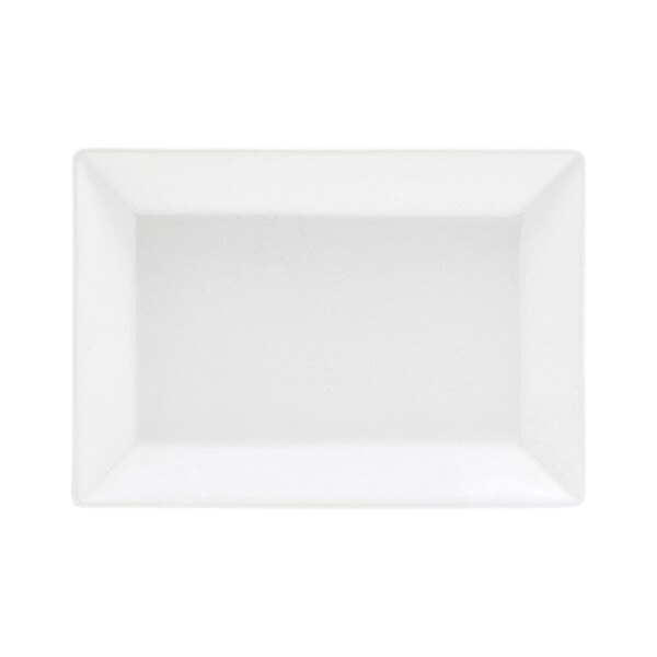 A rectangular bright white porcelain plate.