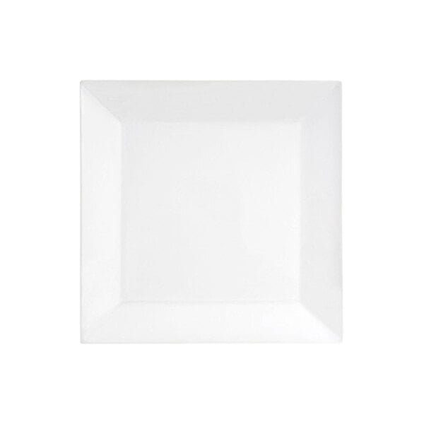 A bright white square porcelain platter.