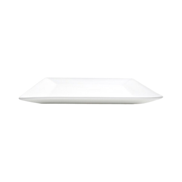 A bright white square porcelain platter.