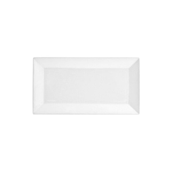 A rectangular bright white porcelain plate.