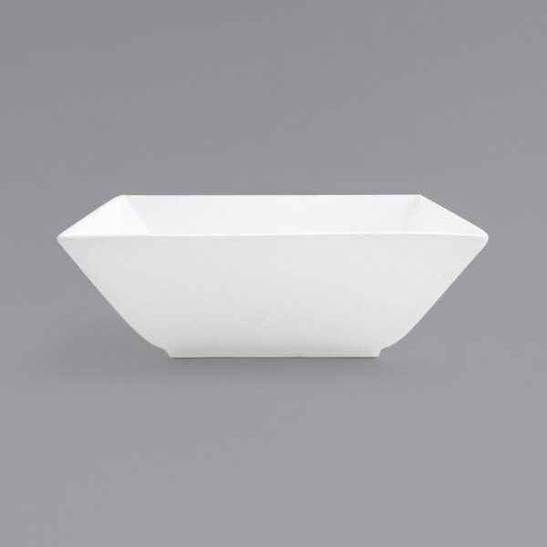 A Front of the House Kyoto bright white tall square porcelain bowl.