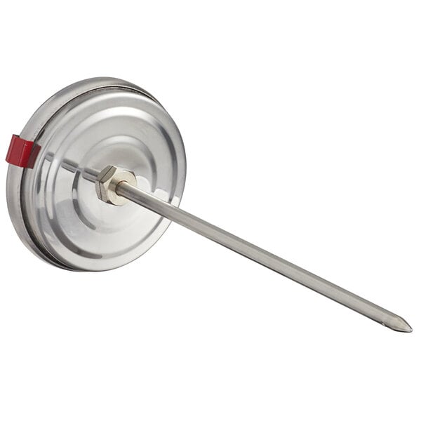 AvaTemp 5" Probe Dial Meat Thermometer with a long metal rod and a red handle.