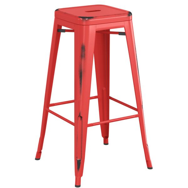 Red metal bar stools new arrivals