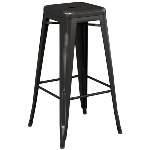 black industrial bar stools