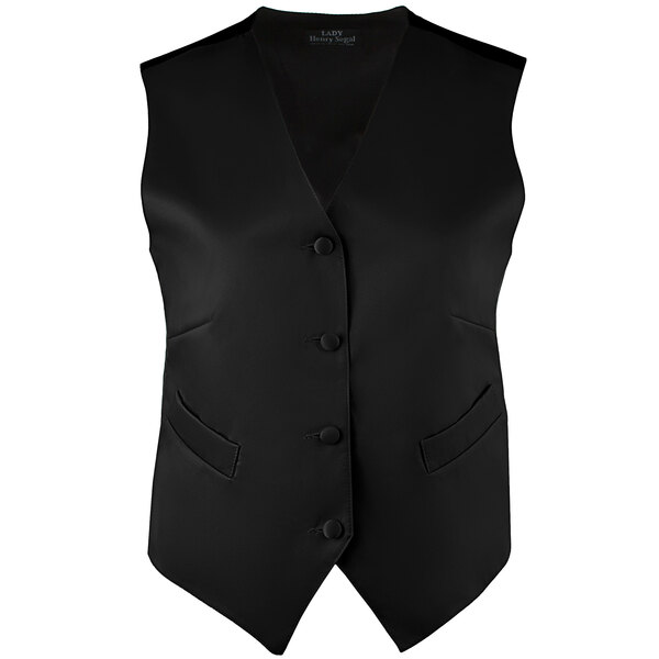 a black vest with buttons