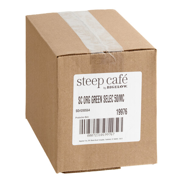 Steep Cafe By Bigelow Organic Chun Mee Green Tea Pyramid Sachets - 50/Case