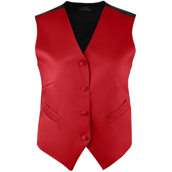 a red vest with buttons