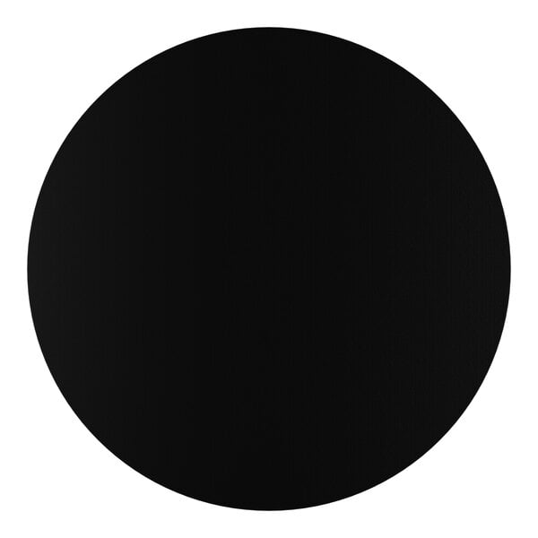 A round, black laminated table top.