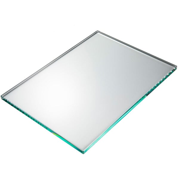 a rectangular glass plate with a white border