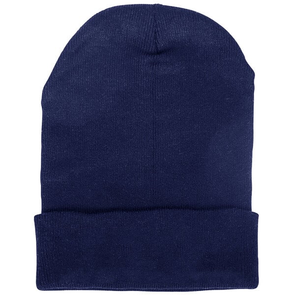 A navy blue Henry Segal beanie hat.