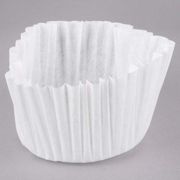 A white paper coffee filter.