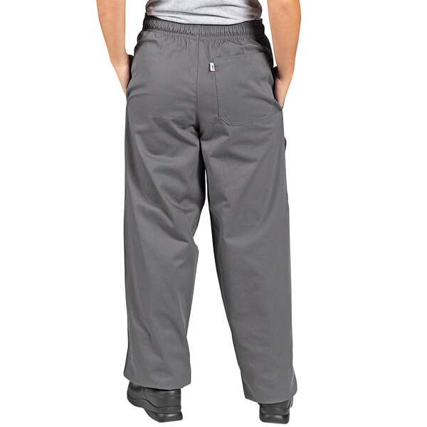 A person wearing Uncommon Chef slate grey cargo pants.