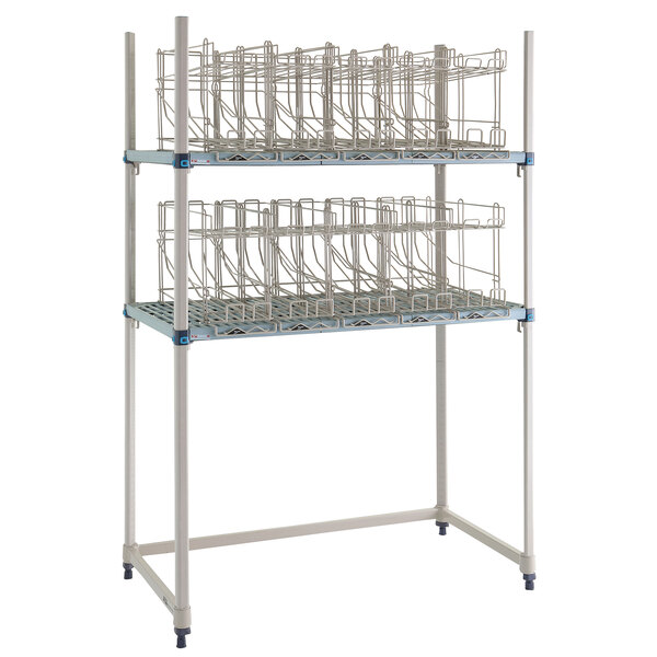 A MetroMax Q rack with metal FIFO can racks on it.
