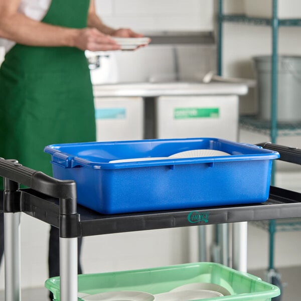 Carlisle N4401014 Comfort Curve 20" x 15" x 5" Blue Polyethylene NSF Bus Tub